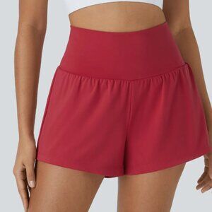 High-Waisted Red Women's Shorts